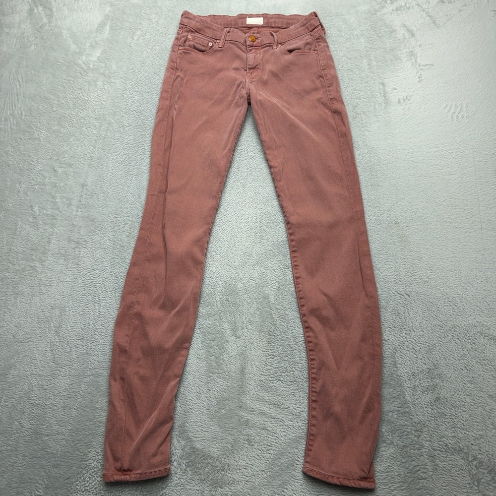Mother The Looker Pop! Skinny Jeans Womens 26 Low Rise Pink Lyocell Denim